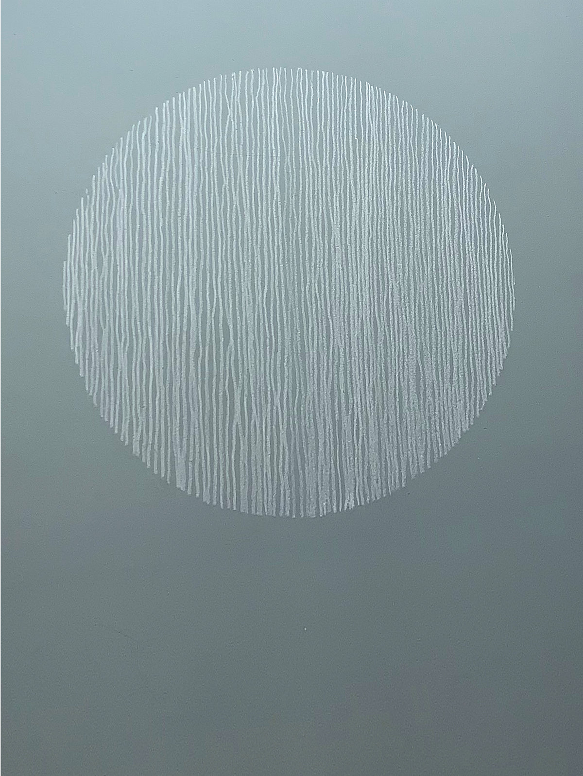 Samu – Drawing Enso on Blue with Gold Frame