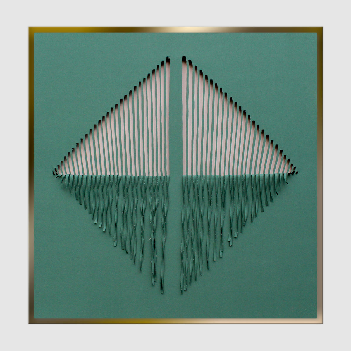 Samu – Diamond Sutra in Hunter Green / Gray Back with Gold Frame