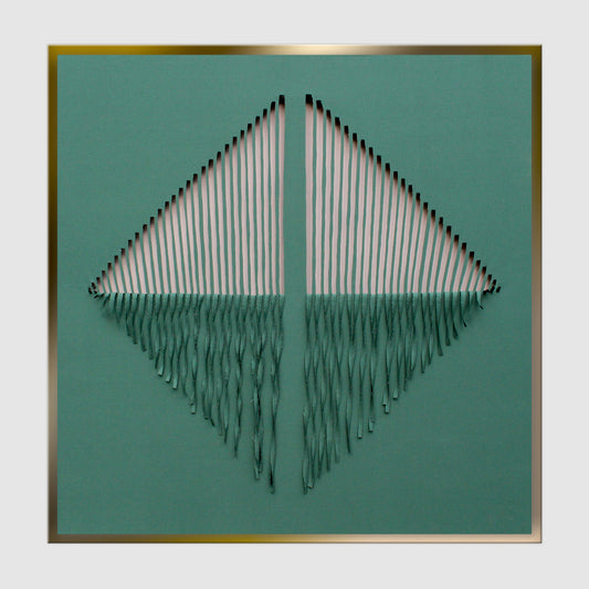 Samu – Diamond Sutra in Hunter Green / Gray Back with Gold Frame
