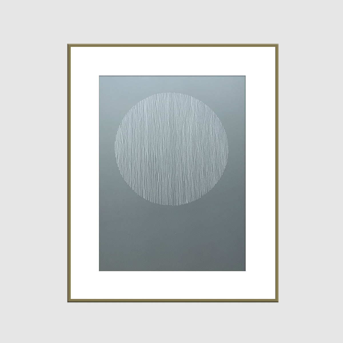 Samu – Drawing Enso on Blue with Gold Frame
