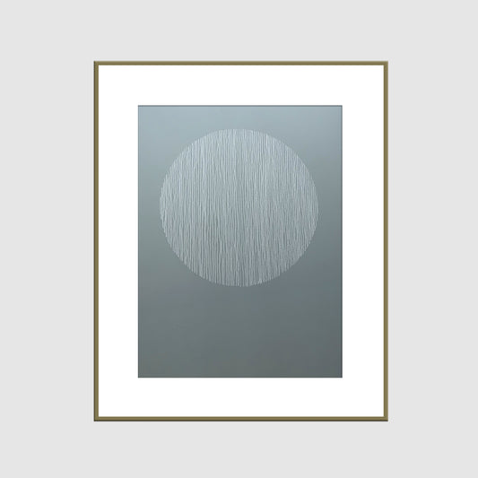 Samu – Drawing Enso on Blue with Gold Frame
